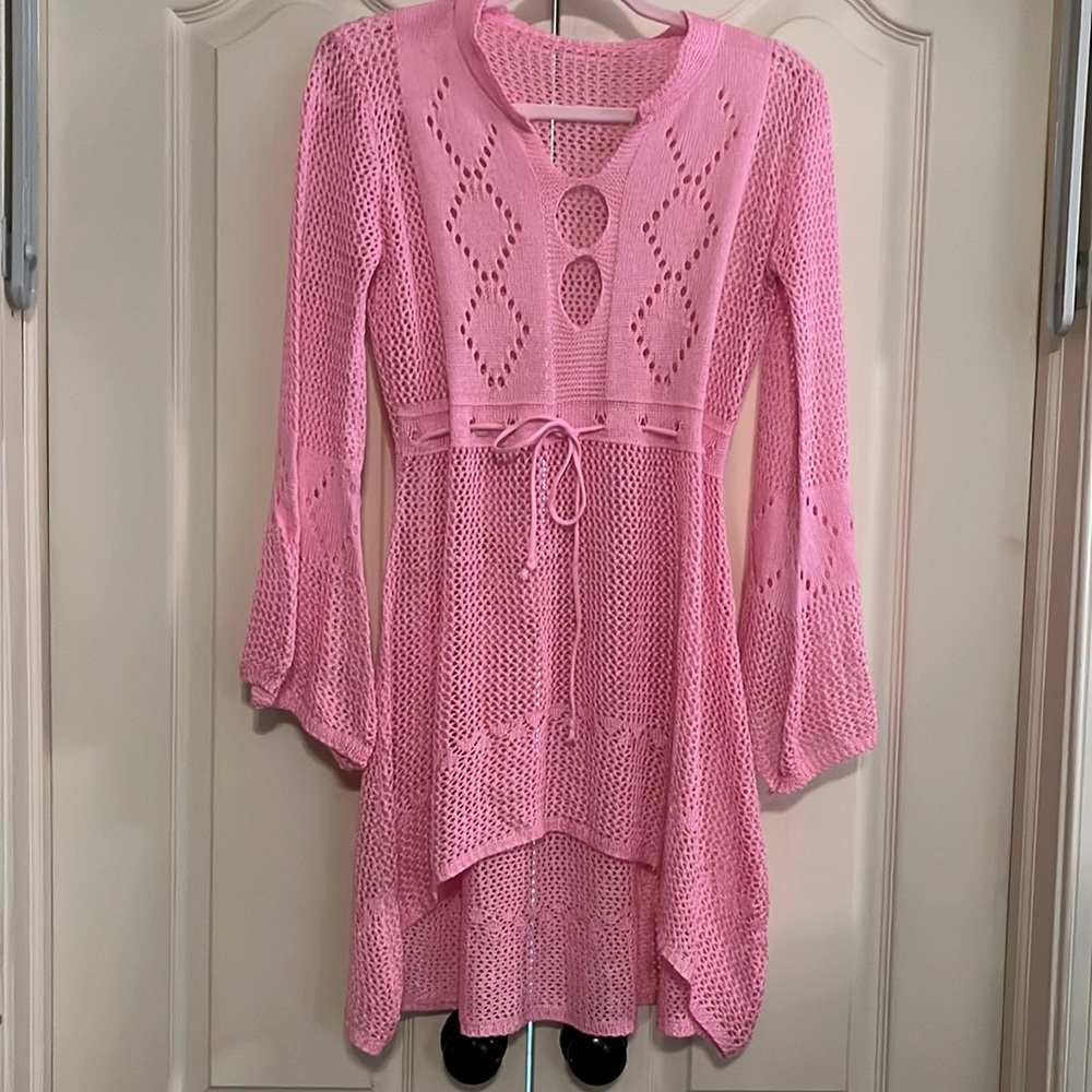 Coverup Pink Crocheted
